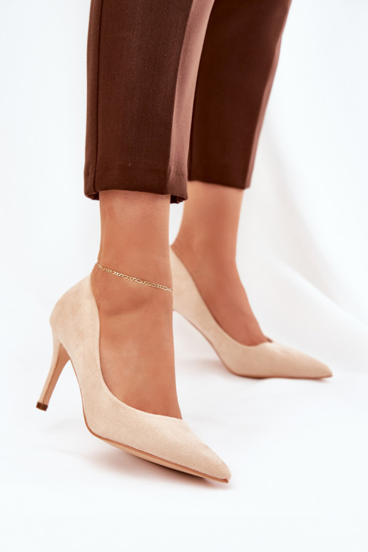 High Heels Made Of Eco Suede Beige Vannith