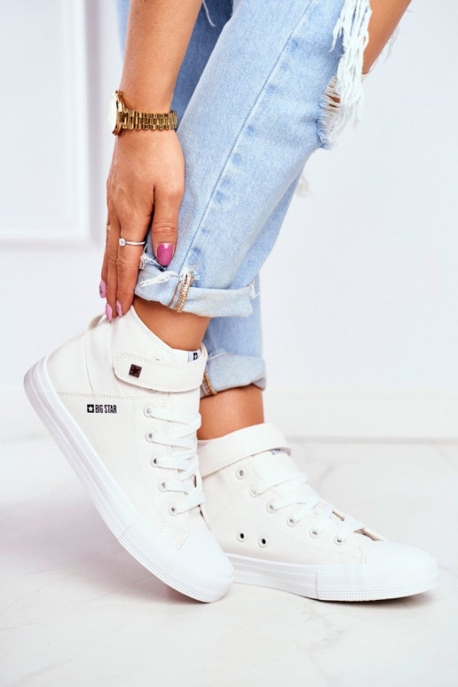 Women's Leather High Sneakers BIG STAR V274541 White