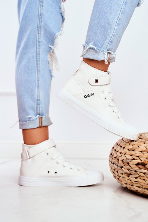 Women's Leather High Sneakers BIG STAR V274541 White