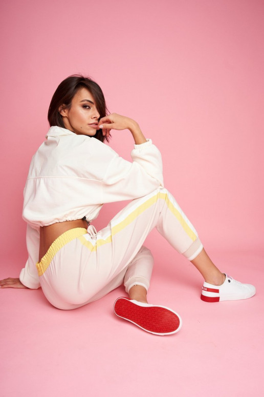 Damskie Skórzane Tenisówki BIG STAR FF274174 Biało Czerwone