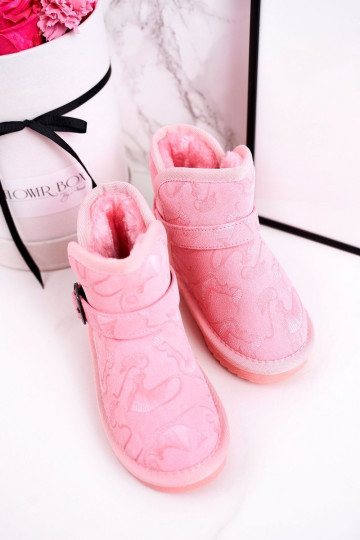 Children's Snow Boots With Fur Pink Kawai 2