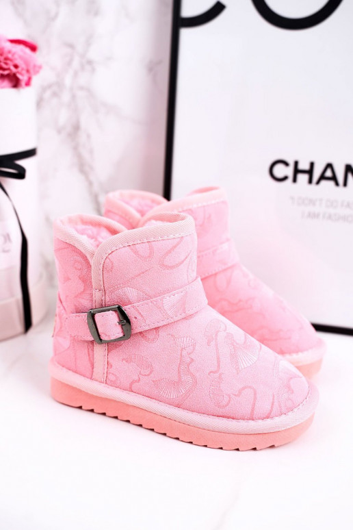 Children's Snow Boots With Fur Pink Kawai