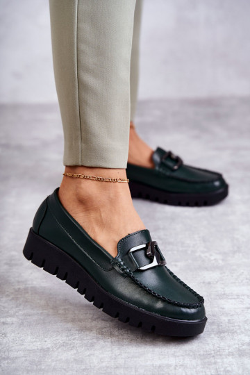Lacquered Loafers On The Platform Green Kjersti 2