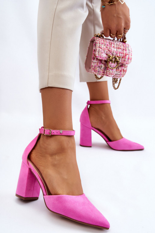 Suede Heel Pumps Pink Lexie