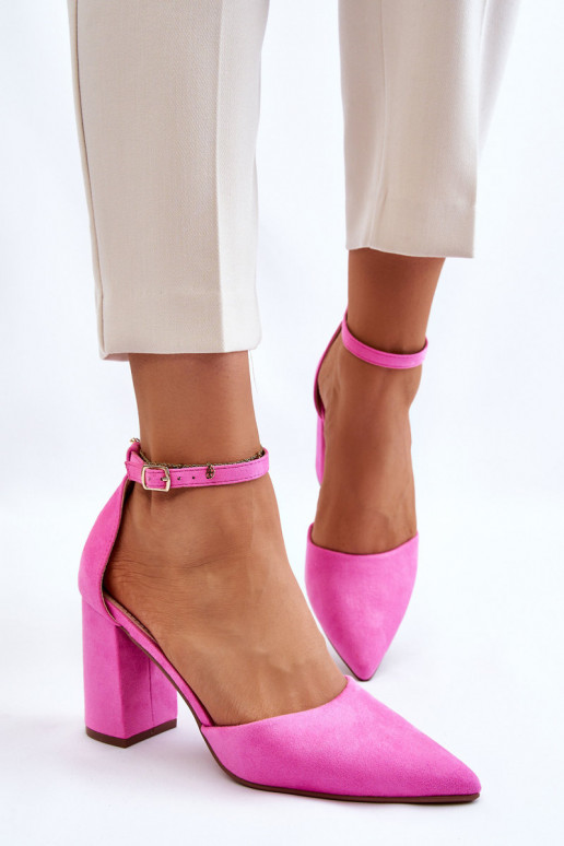 Suede Heel Pumps Pink Lexie