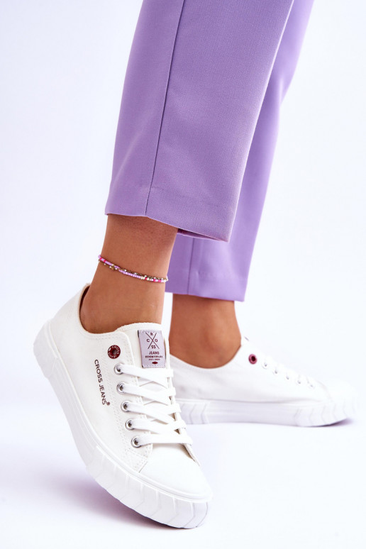 Klasyczne Damskie Trampki Cross Jeans LL2R4052 Białe