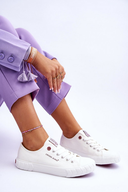 Klasyczne Damskie Trampki Cross Jeans LL2R4052 Białe