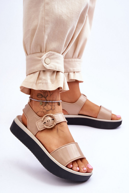 Fragrant Hypoallergenic Sandals ZAXY JJ285240 Beige and Black