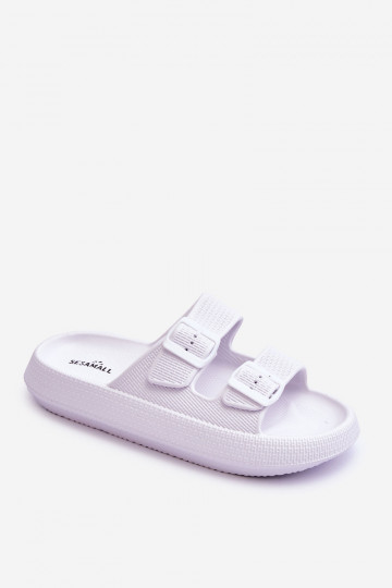 Women's Foam Sandals With Stripes White Sharmen