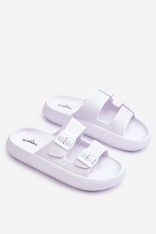 Women's Foam Sandals With Stripes White Sharmen