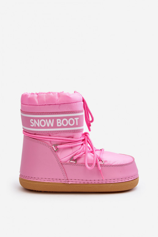 Women's lace-up snow boots in pink Soia