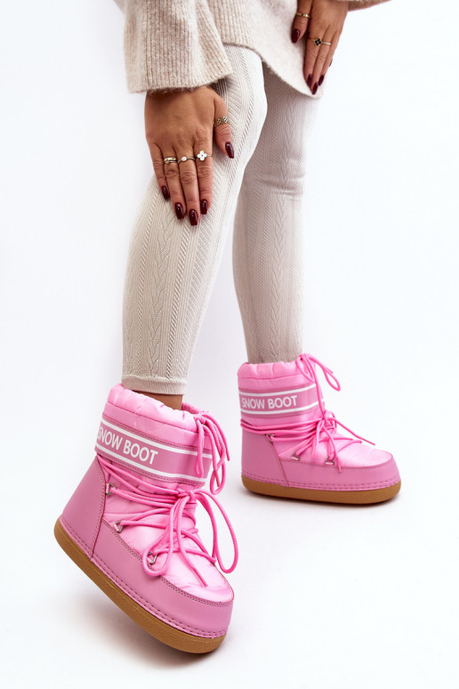 Women's lace-up snow boots in pink Soia