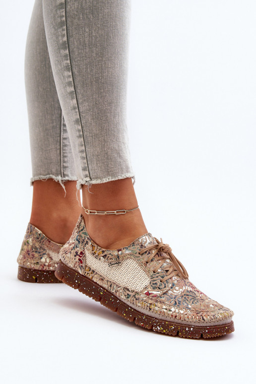 Women's Leather Shoes Maciejka 05850-22 Light Beige