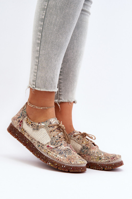 Women's Leather Shoes Maciejka 05850-22 Light Beige