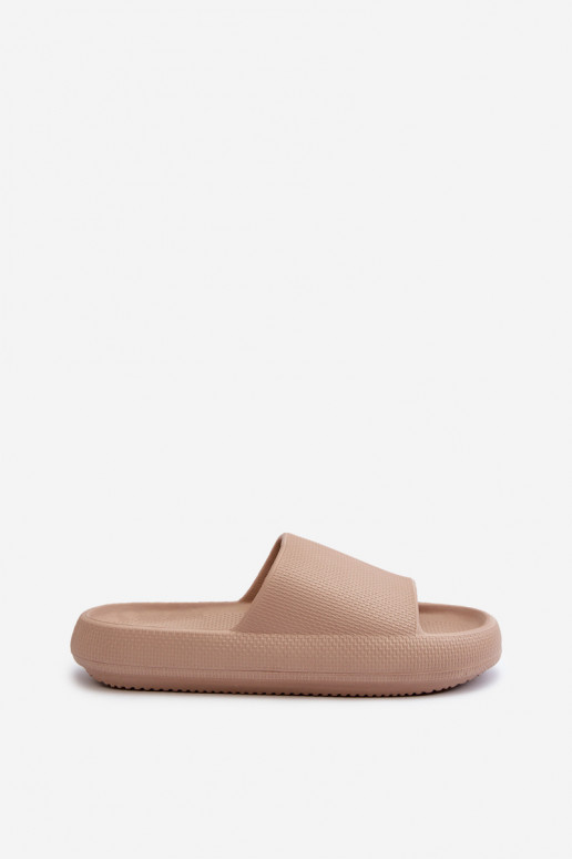Women's Lightweight Foam Slides on Thick Sole Dark Beige Querceria