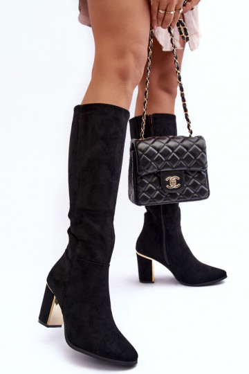 Suede Over-the-Knee Boots on Heel Kilrenita Black