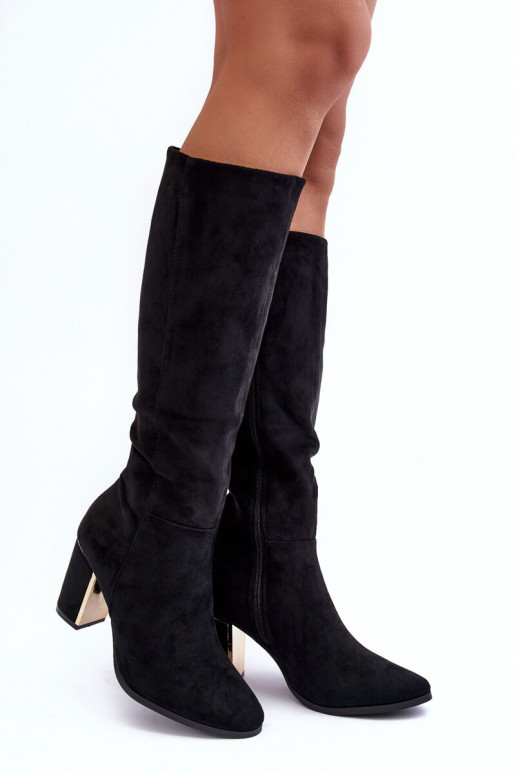 Suede Over-the-Knee Boots on Heel Kilrenita Black