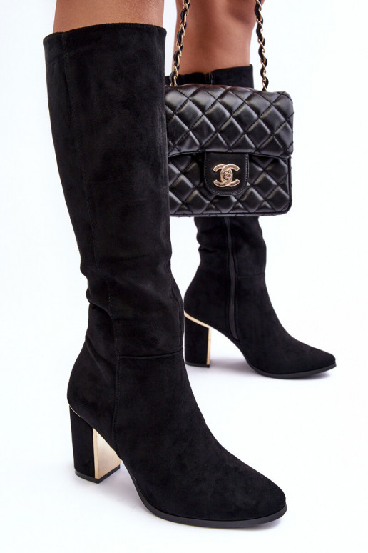 Suede Over-the-Knee Boots on Heel Kilrenita Black