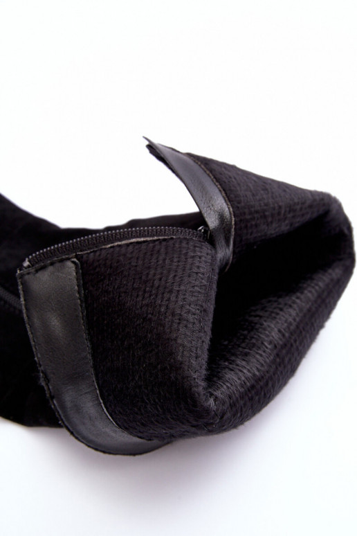 Kozaki Przed Kolano Na Słupku Zamszowe Czarne Kilrenita