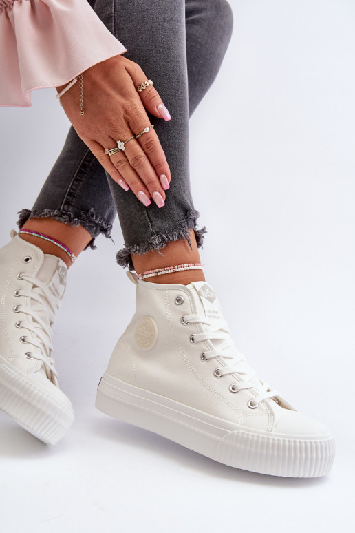 Trampki Damskie Wysokie Lee Cooper LCW-24-02-2132 Białe