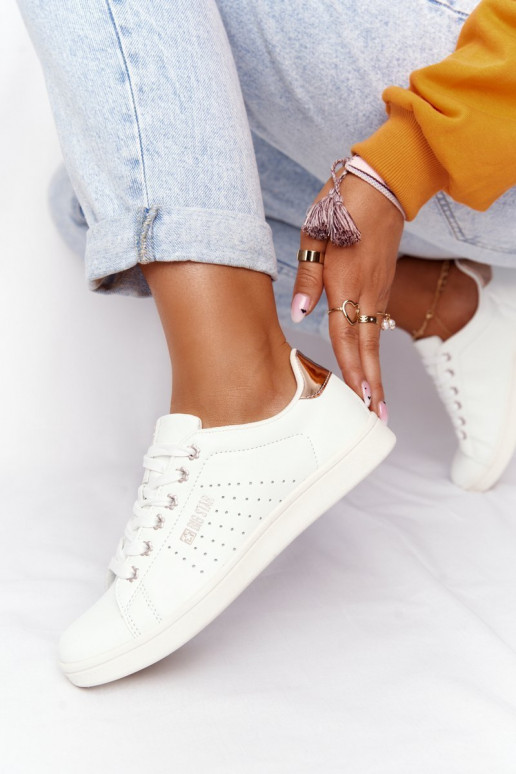 Women's Leather Sneakers BIG STAR DD274583 White-Copper