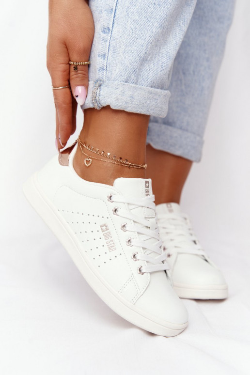 Women's Leather Sneakers BIG STAR DD274583 White-Copper