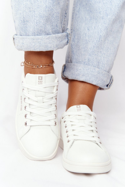 Women's Leather Sneakers BIG STAR DD274583 White-Copper