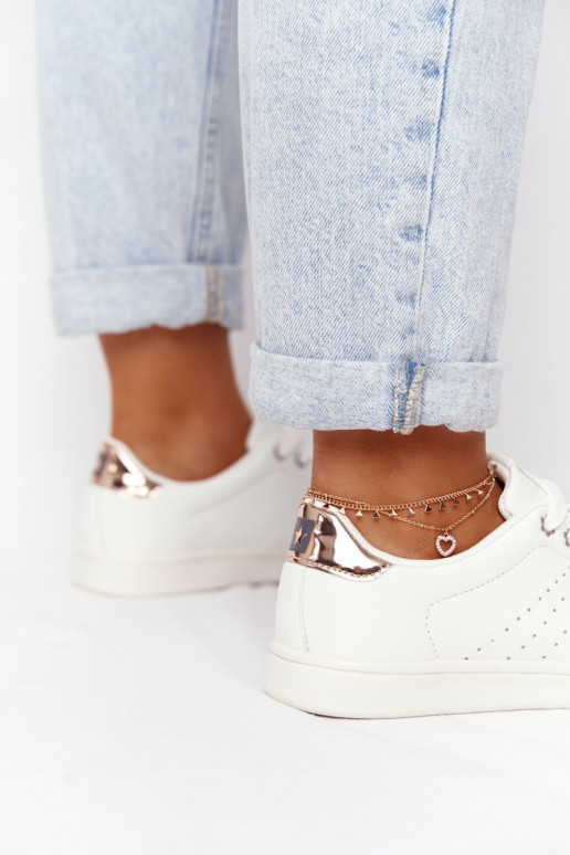 Women's Leather Sneakers BIG STAR DD274583 White-Copper