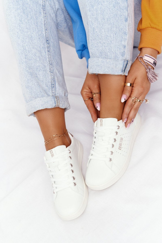 Women's Leather Sneakers BIG STAR DD274583 White-Copper