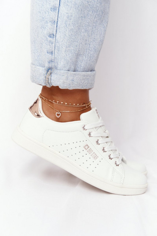 Women's Leather Sneakers BIG STAR DD274583 White-Copper