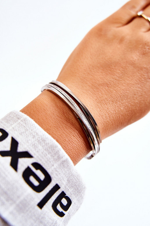 Women's Steel Bracelet With Zircons Silver Myrens