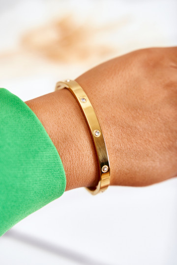 Steel Bracelet with Cubic Zirconia Gold Lauren 2