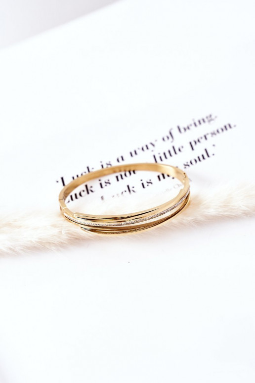 Bransoletka StalowawithCyrkoniami Złota