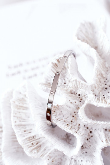 Steel Bracelet With Cubic Zirconia Silver