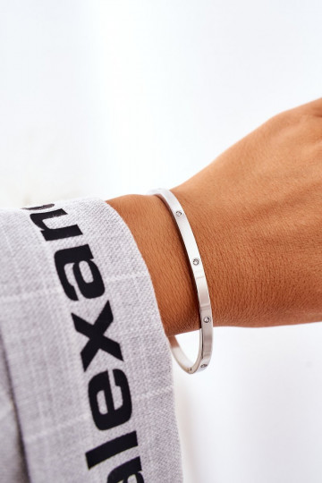 Steel Bracelet With Cubic Zirconia Silver 2
