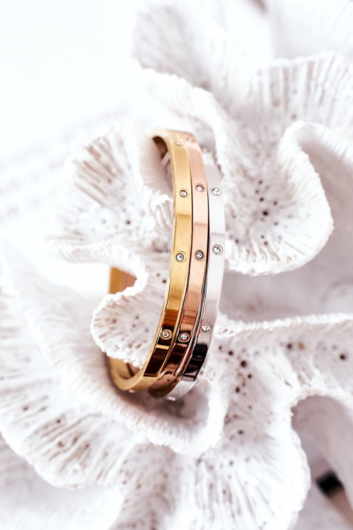 Bransoletka StalowawithCyrkoniami Srebrna