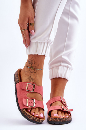 Women's Slippers On Cork Sole Pink Cortina