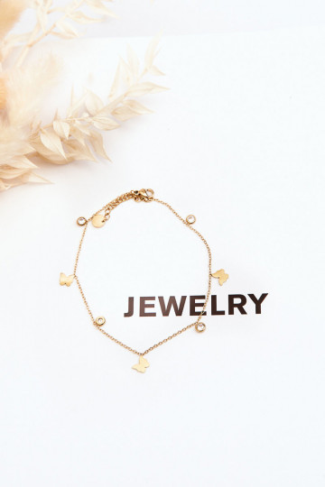 Leg Bracelet With butterflies Gold 2