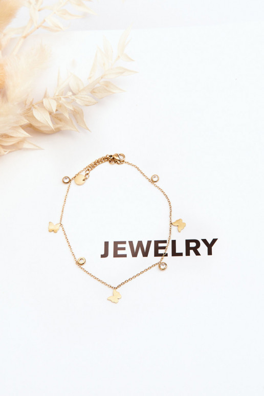 Leg Bracelet With butterflies Gold