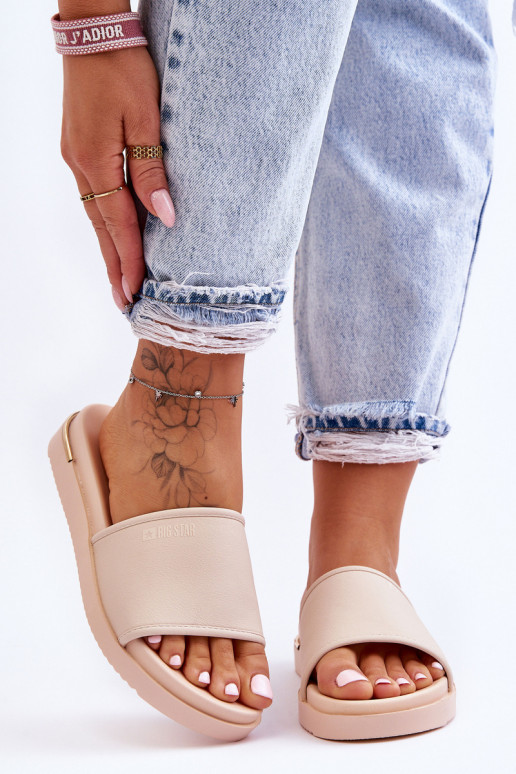 Women's Platform Slippers Big Star LL274933 Beige