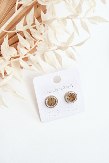 Stainless Steel Earrings Clovers Gold 2