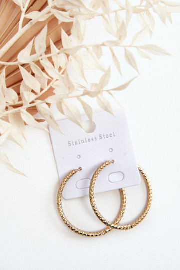 Fashionable earrings in the shape of a circle gold 2