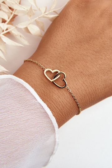 Delicate Bracelet With Hearts Gold