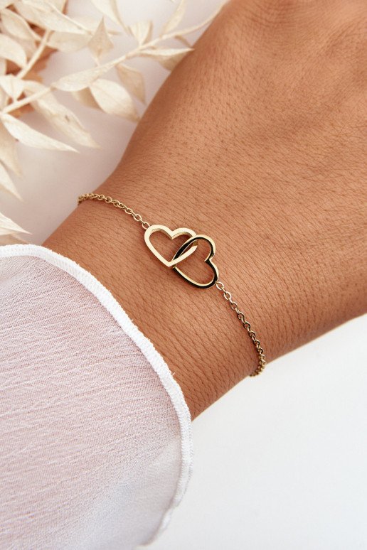 Delicate Bracelet With Hearts Gold