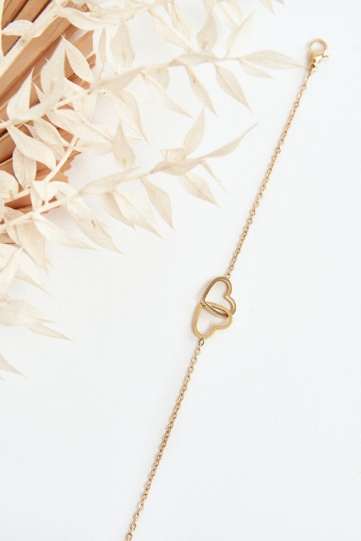 Delicate Bracelet With Hearts Gold