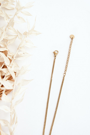 Women's Armor Chain With Black Flowers Gold 2
