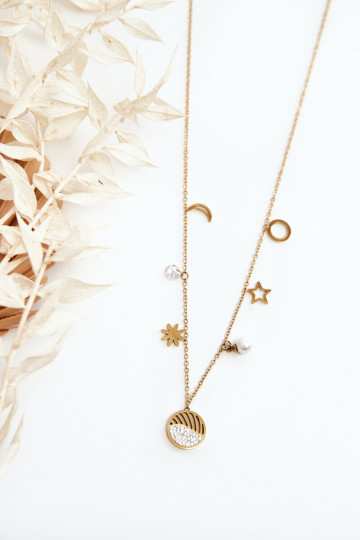 Women's Chain With Fashionable Pendants Gold