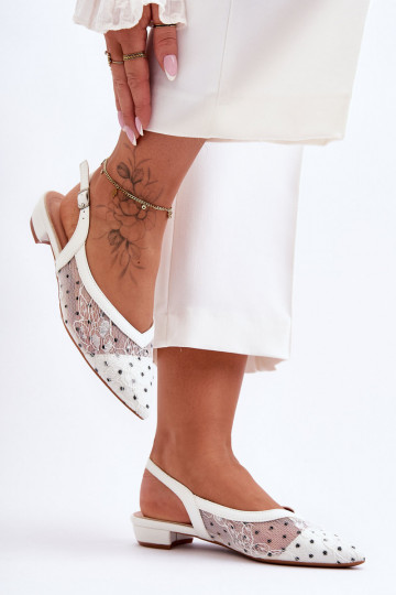 Women's Polka Dot Ballet Flats White Adore