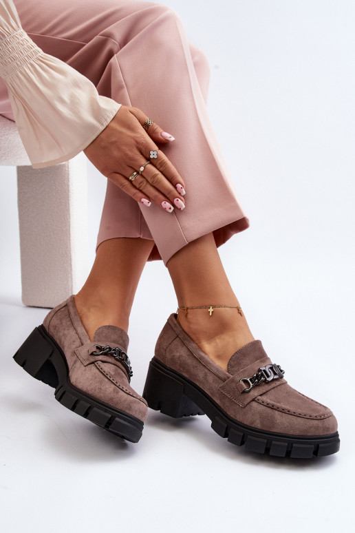Beige Loafers on Chunky Heel Eriella