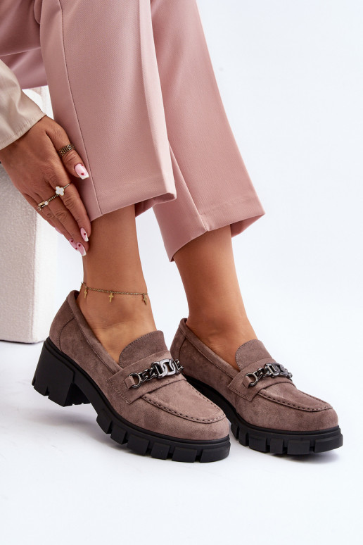 Beige Loafers on Chunky Heel Eriella